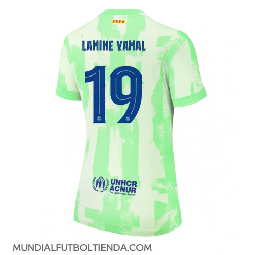 Camiseta Barcelona Lamine Yamal #19 Tercera Equipación Replica 2024-25 para mujer mangas cortas